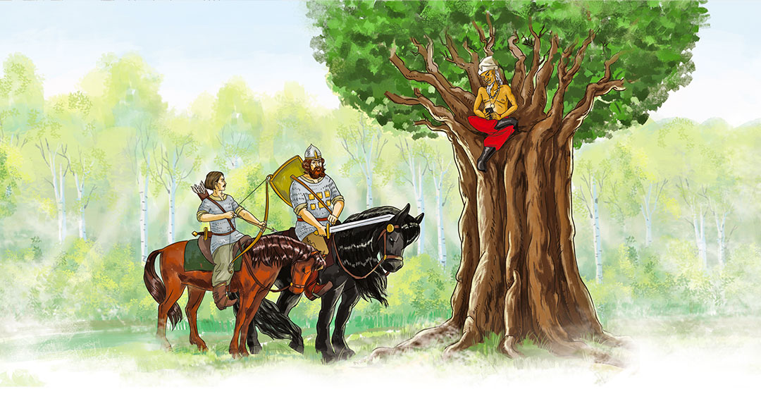 Встреча с факиром богатырей в иллюстрации к календарю «ТК9»