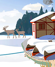 Зимняя иллюстрация для баннера «Великое Озеро»