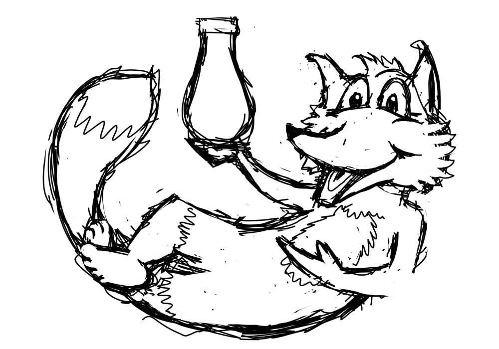 Изображение: Довольным и сытым волком, с легкой аллюзией на персонажа «Ну, погоди»