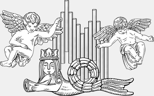 Иллюстрации знаковых архитектурных элементов Кафедрального Собора в стиле гравюры