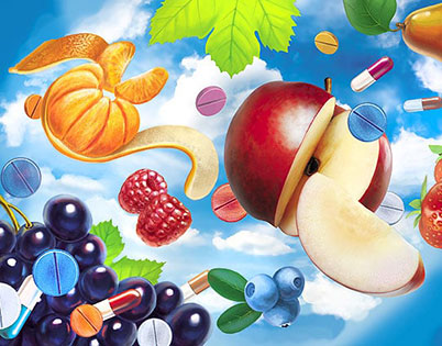 Ягодно-фруктовая иллюстрация календаря «ТД Торгсин»