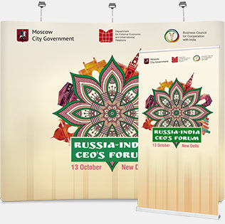 Дизайна стенда pop-up Форума «Russia-India CEOs Forum»