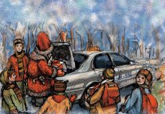 Дед Мороз на такси
