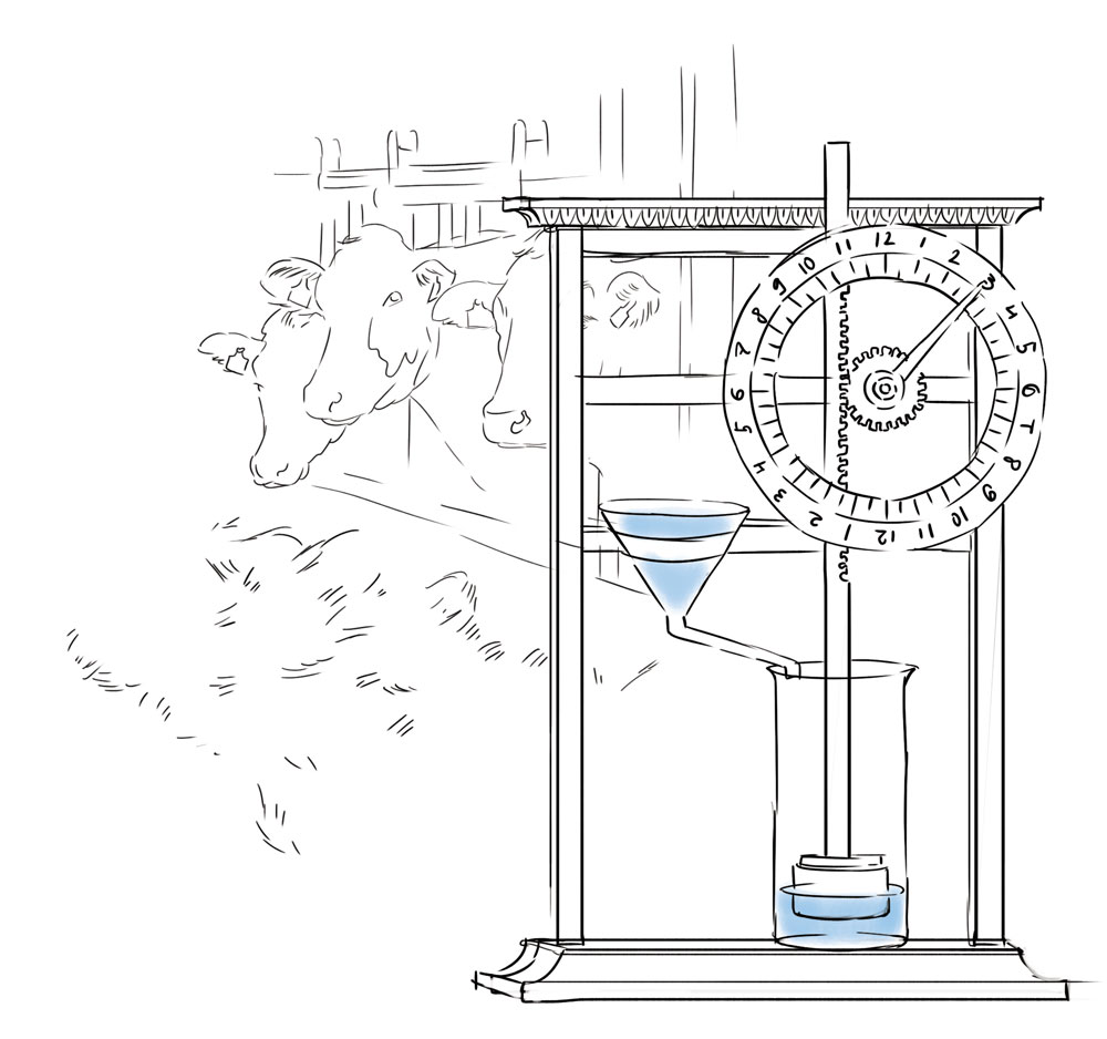 Изображение: Первый шаг – водяные часы. 