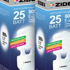 Лампочки Zidex «зажглись» на упаковке